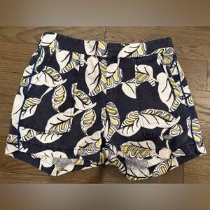 J. Crew Tropical Leaf Print Linen Lyocell Shorts Womens size 8.
